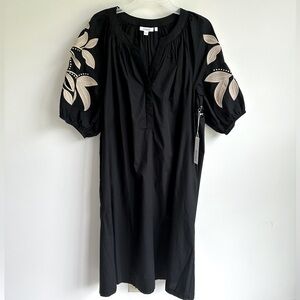 Chico’s puff embroidered eyelet sleeve dress